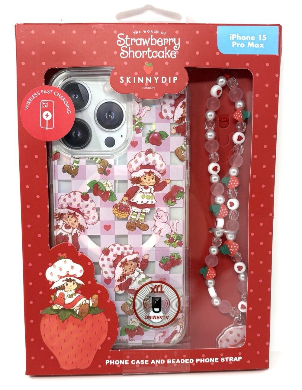 Strawberry Shortcake Skinny Dip iPhone 15 Pro Max Case Cover Beaded Strap Cover